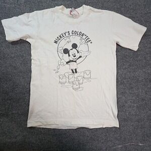 Vintage Disney Designs Shirt Mens Small White Mickey's Color Graphic Tee T-Shirt